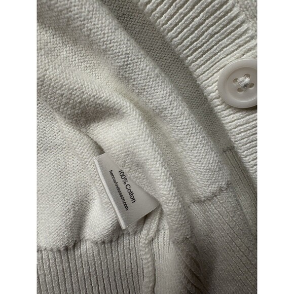 Hanna Andersson Girls White Short Sleeve Cardigan Sweater Sz 150 12 Button front - Picture 3 of 4